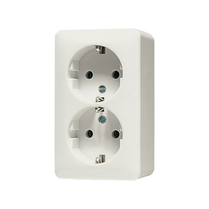 wandcontactdoos opbouw dubbel jung