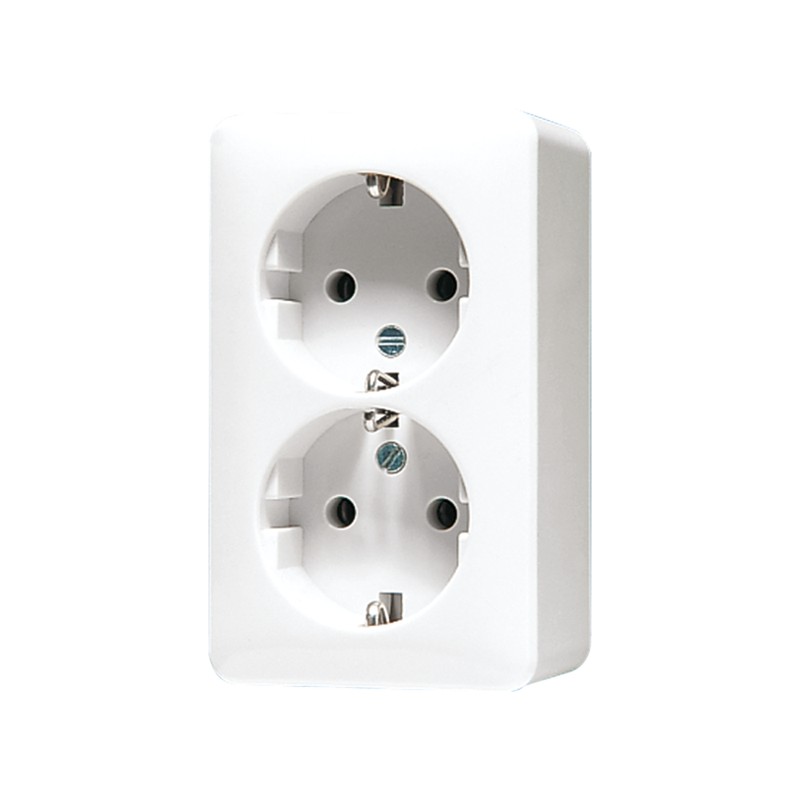 wandcontactdoos opbouw dubbel jung