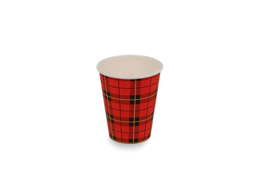 drinkbekers wegwerp karton ruitmotief