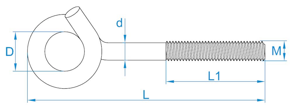 schommelhaak metrisch draad rvs a2-3