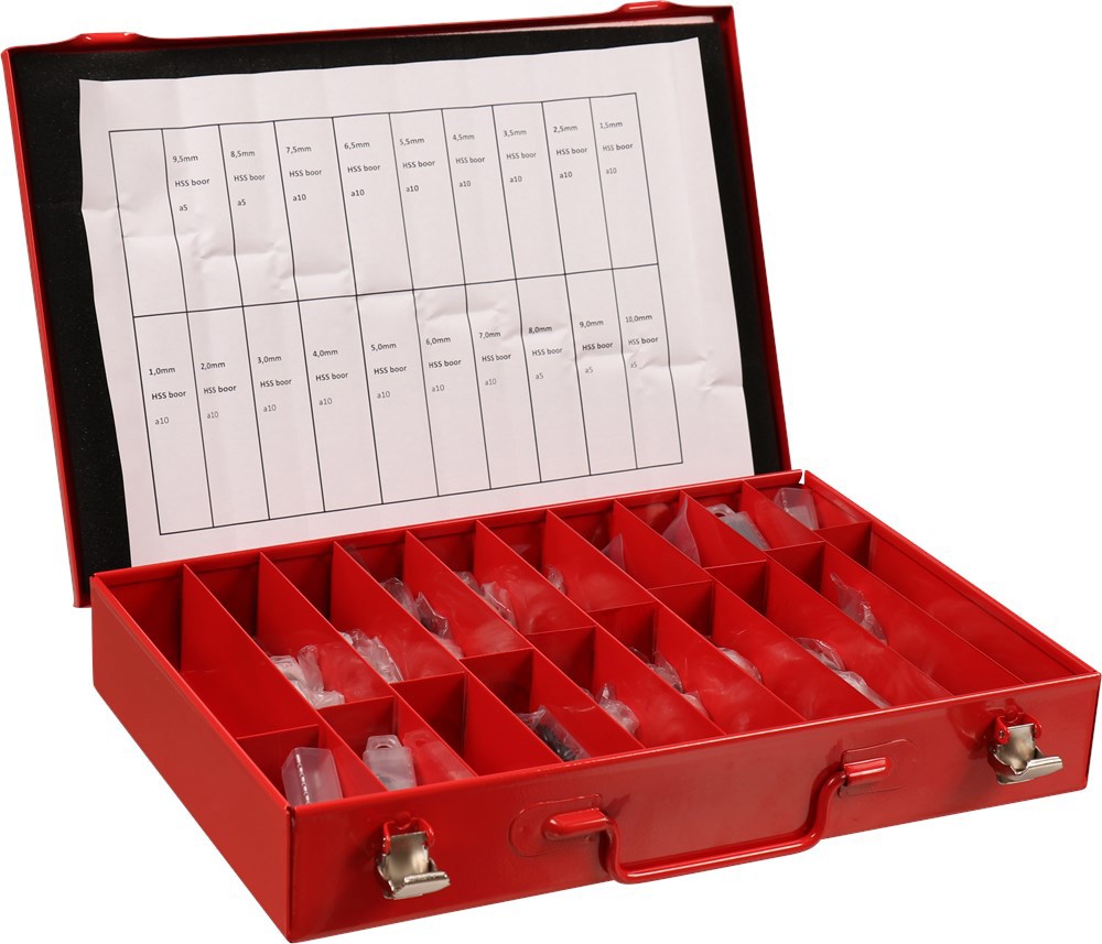 assortimentskoffer metaal rood kelfort