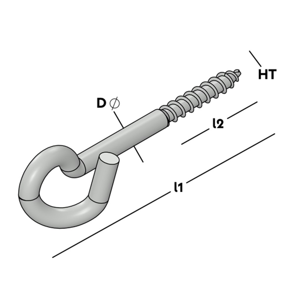 krulhaak houtdraad rvs a2-3
