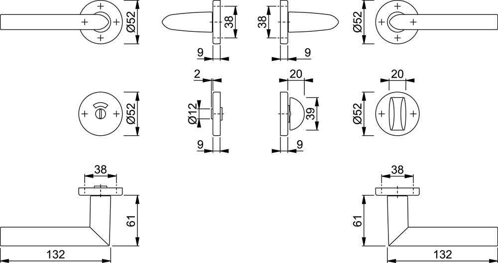deurkrukgarnituur aluminium f1 hoppe-3