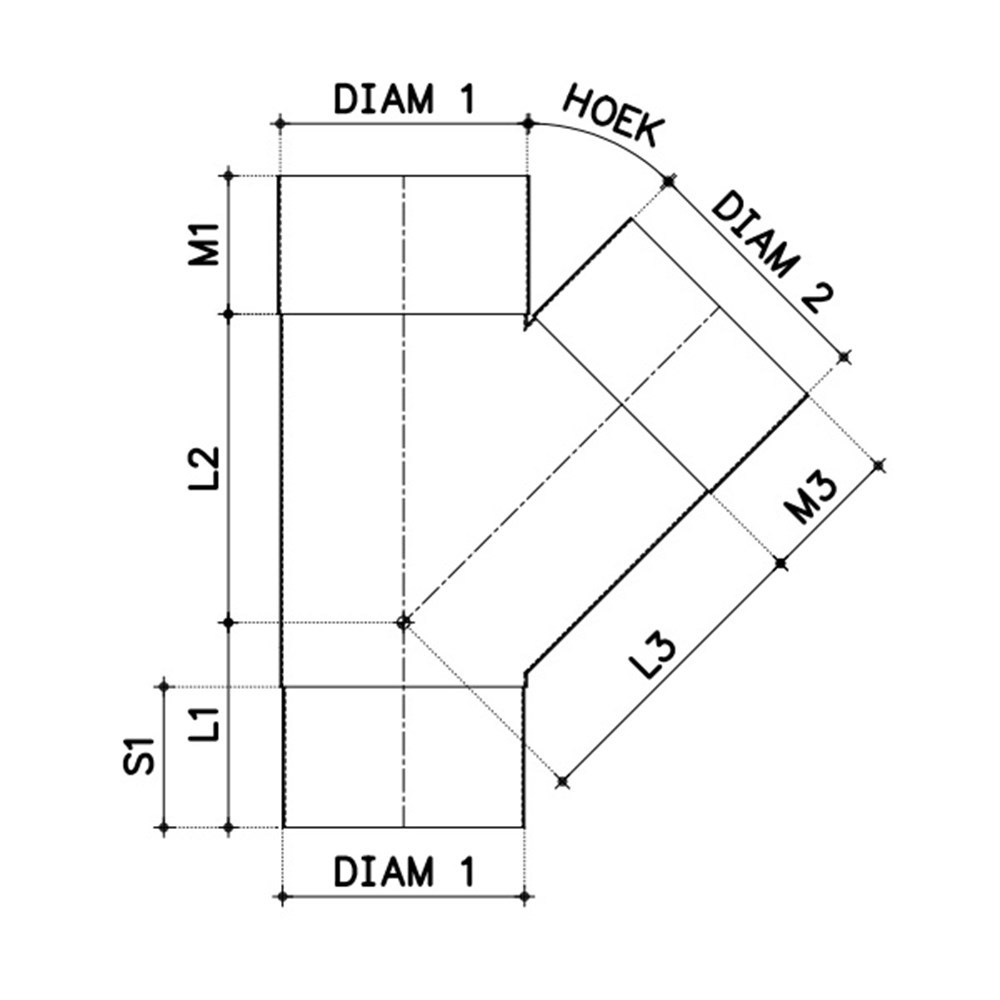 T-stuk pvc grijs hwa-4